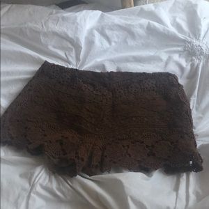 Kimchi Blue Brown Lace Shorts